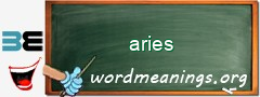 WordMeaning blackboard for aries